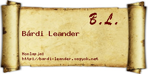 Bárdi Leander névjegykártya